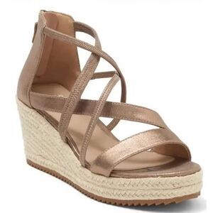 Eileen Fisher Espadrille Wedge Sandals 10 Vacation Resort Metallic Bronze Wanda